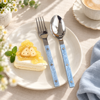 Riveted Flatware - Pearlescent Handles and Polished Steel Heads
