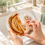 Embroidered Christmas Dishwashing Sponges with Hanging Loops