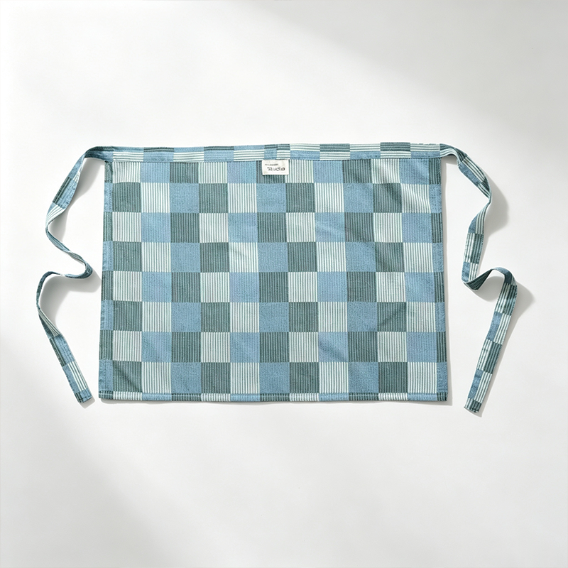 CouldNook Checked Half Apron - Waist Kitchen Accent