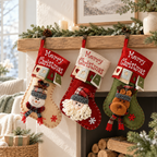 CouldNook Character Christmas Stocking - Raised Festive Face
