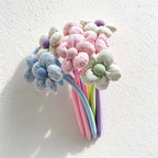 CouldNook Fabric Flower Gel Pen - Padded Petals And Curved Leafy Stem