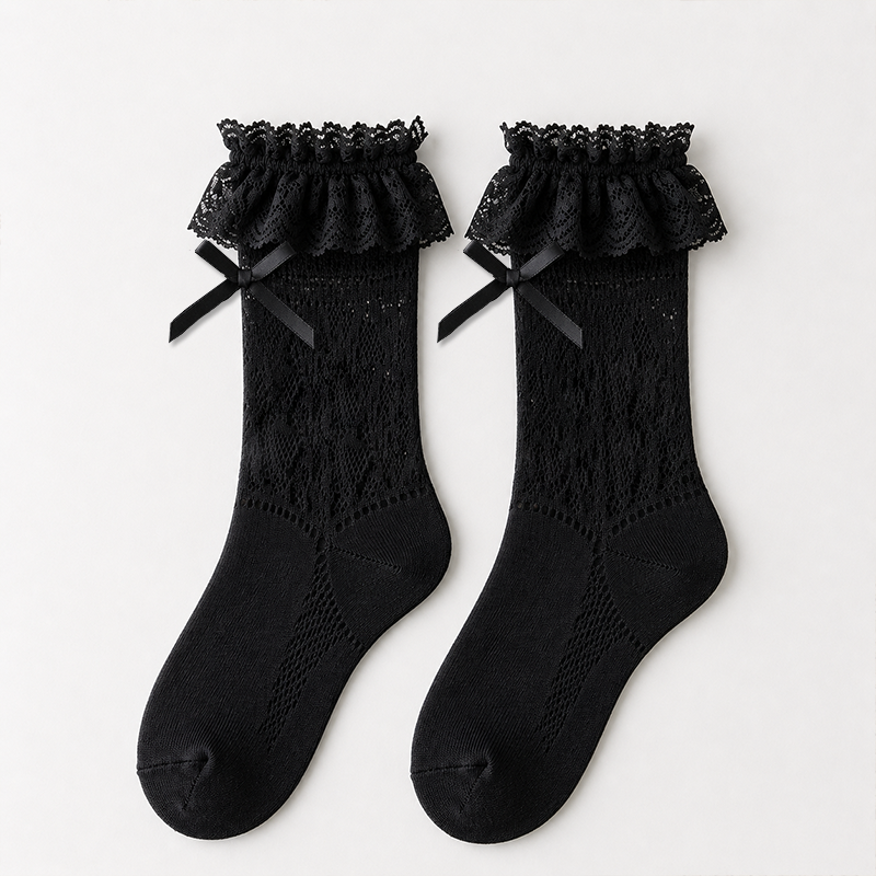 CouldNook Ribbon Lace Ankle Socks - Dress Shoe Accent