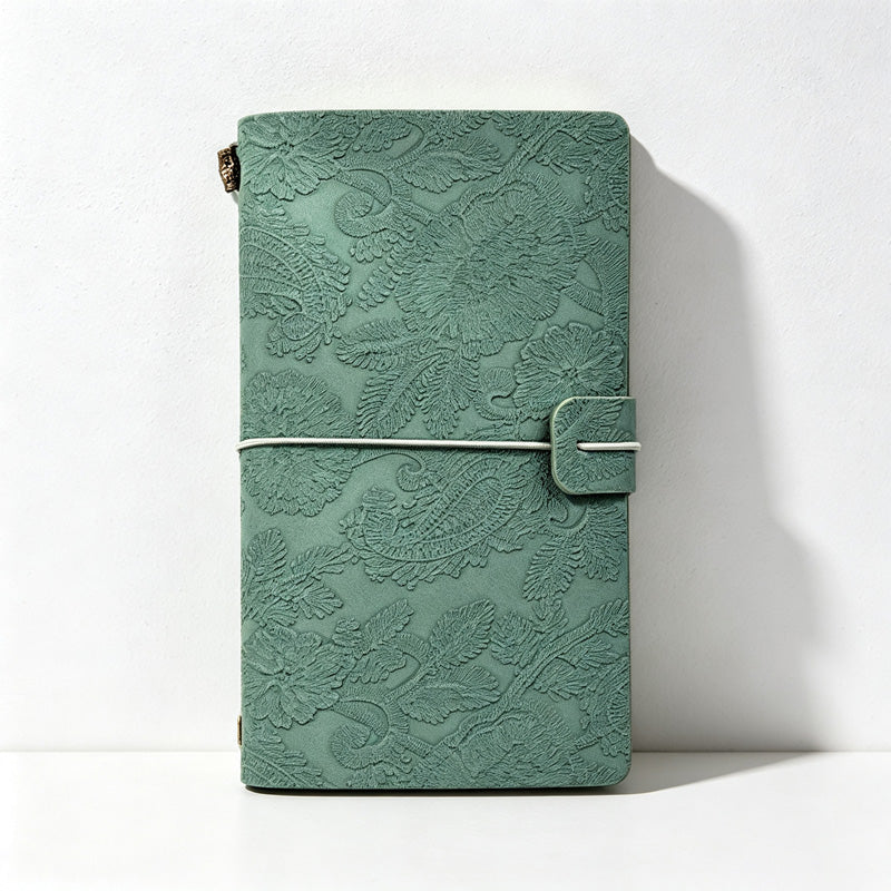 CloudNook 3-in-1 Floral Print A6 Notebook‑Refillable Vintage Journal