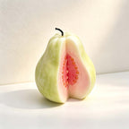 CouldNook Guava Shaped Scented Candle - Whole Fruit And Cutaway Designs