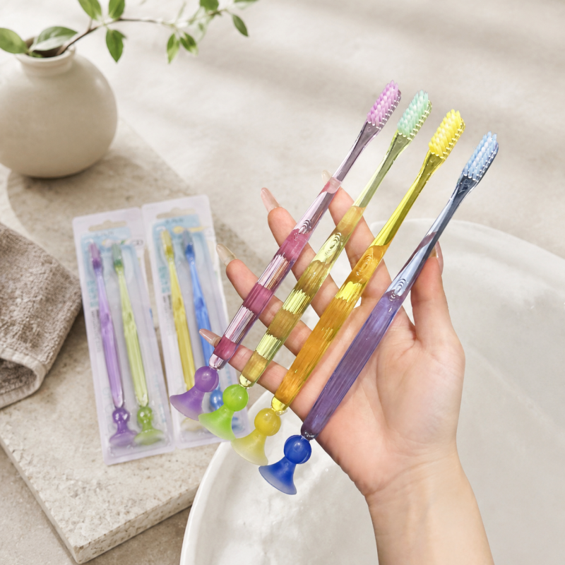 CouldNook Suction Cup Toothbrush - Small Head and Clear Handle