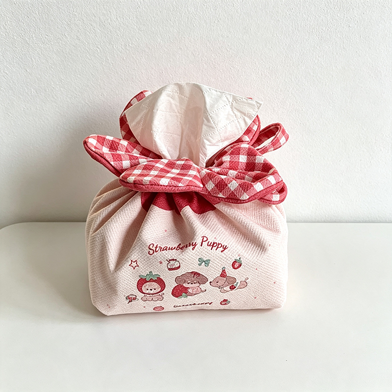 CouldNook Drawstring Tissue Box - Playful Tabletop Pouch Accent