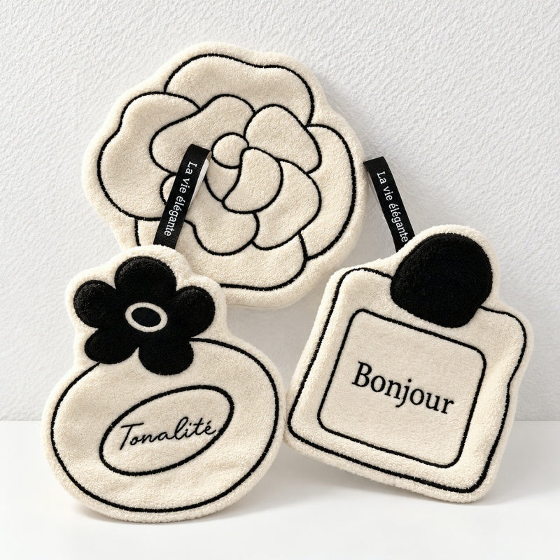 CouldNook Shaped Hand Towel - Camellia and Perfume Bottle Designs