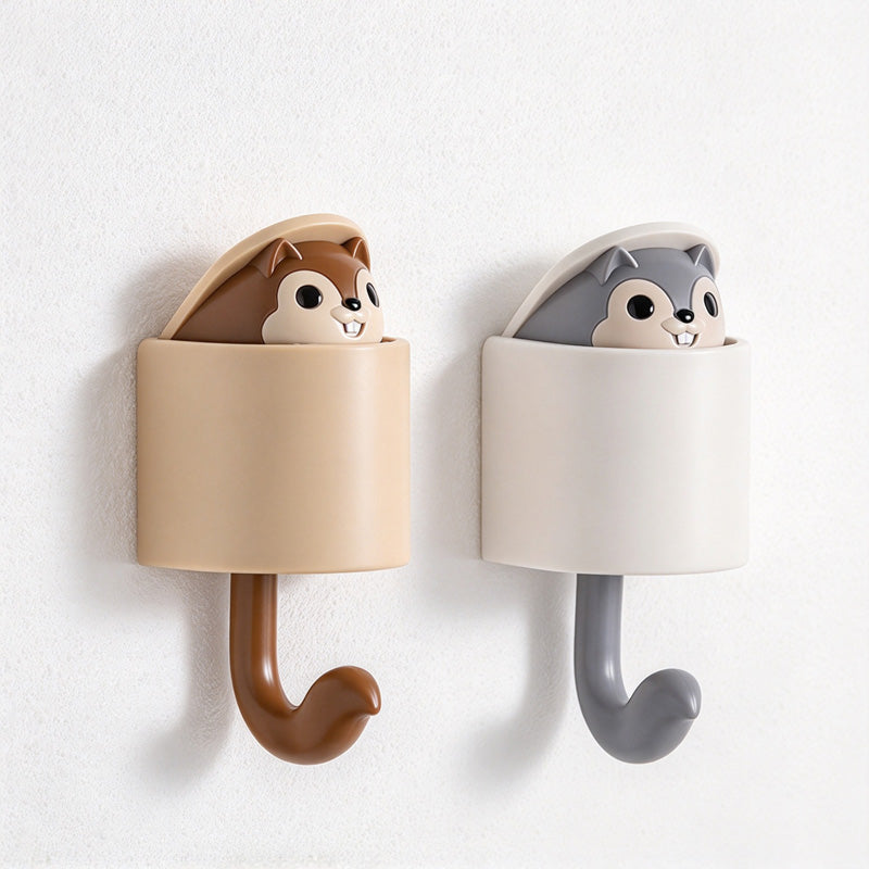 CouldNook Animal Wall Hook - Peeking Character and Curved Hanging Arm