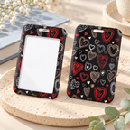 Heart Badge Holder - Patterned Frame and Matching Lanyard