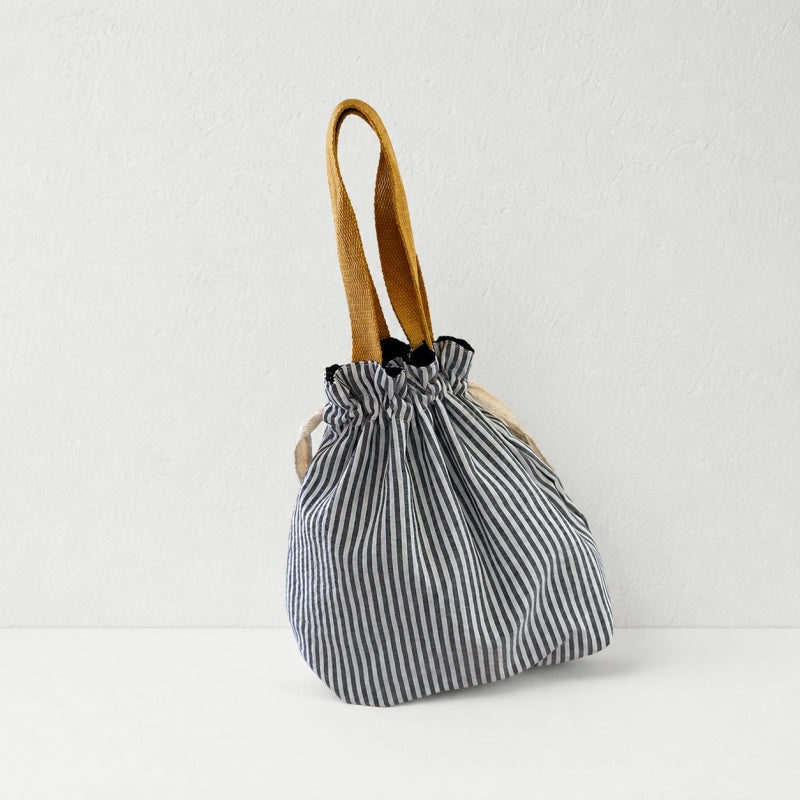 CouldNook Striped Drawstring Handbag‑Portable Drawstring Pouch for Cosmetics & Daily Items
