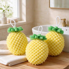 CouldNook Pineapple Bath Sponge - Textured Yellow Body and Green Top