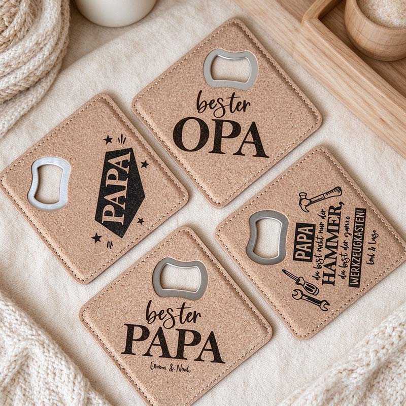 CouldNook Square Bottle Opener - Inset Opening And Stitched Edge Detail