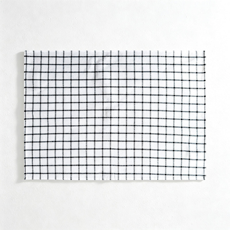 CouldNook Black White Tea Towel - Grid and Stripe Options