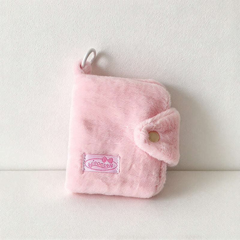 CouldNook Plush Card Wallet - Foldover Shape And Rounded Snap Tab