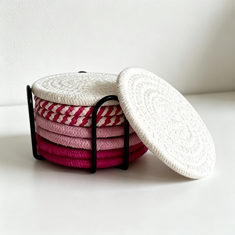 CouldNook 4PCS/8PCS Woven Drink Coaster Set - Warm Table Accent