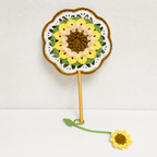 CouldNook Yarn Hand Fan - Floral Medallion and Tassel