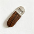 CouldNook Magnetic Bottle Opener - Walnut Handle and Exposed Metal Opening Slot
