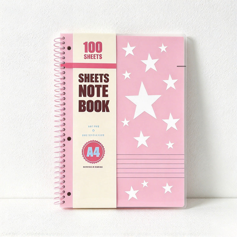 CouldNook Star Spiral Notebook - Large Writing Format and Three Side Holes