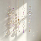 CouldNook Amethyst Crystal Suncatcher Decorative - Crescent Moon Design