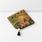 CouldNook Tasseled Floral Fabric Coaster - Double Sided Print