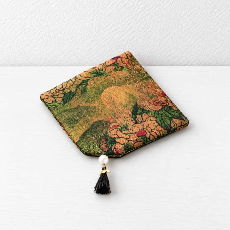 CouldNook Tasseled Floral Fabric Coaster - Double Sided Print