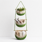 CouldNook Three-Tier Hanging Storage Basket - Woven Cotton Pockets