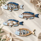 CouldNook Fish Wall Plaque - Painted Motifs and Shaped Outline
