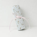 CouldNook Floral Fabric Makeup Brush Roll‑Portable Cosmetic Pouch with Ribbon Tie