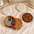 CouldNook Round Swivel Mirror - Mottled Acetate Cover And Pivot Opening