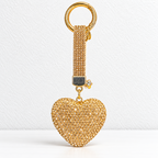 CouldNook Heart Keychain - Rhinestone-covered Shape and Matching Short Strap