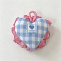 CouldNook Gingham Heart Bath Sponge - Hanging Fabric Scrubber