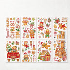 CouldNook Gingerbread Window Cling Set - Candy Motifs and Christmas Lettering