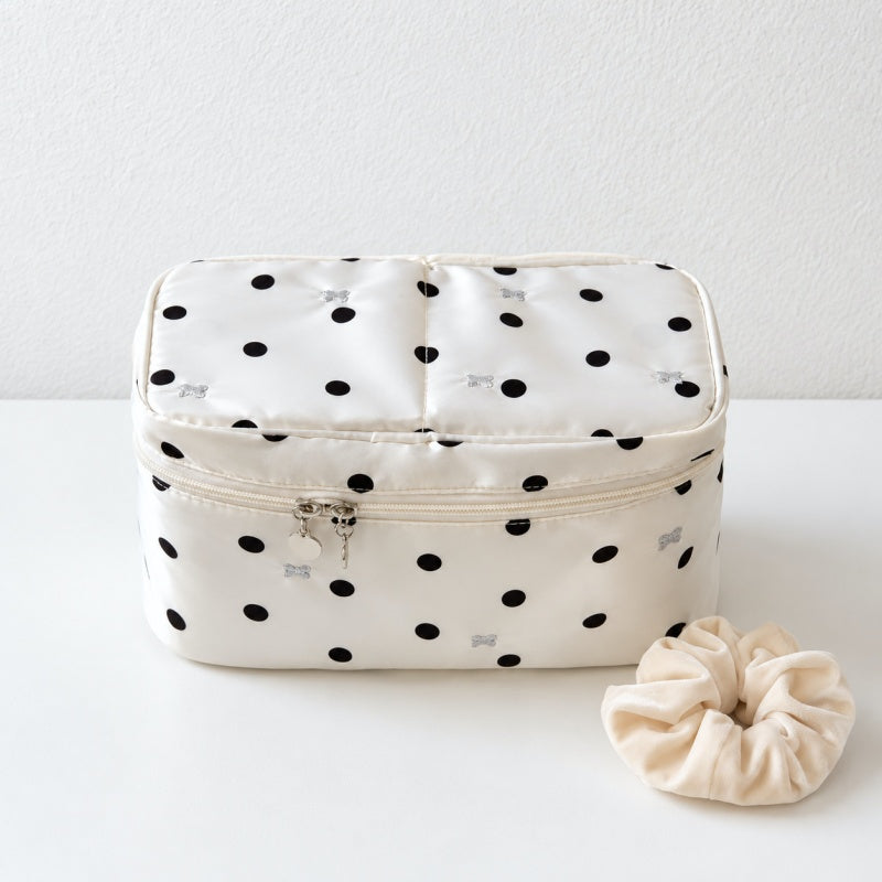 CouldNook Divided Makeup Case - Polka Dot Exterior