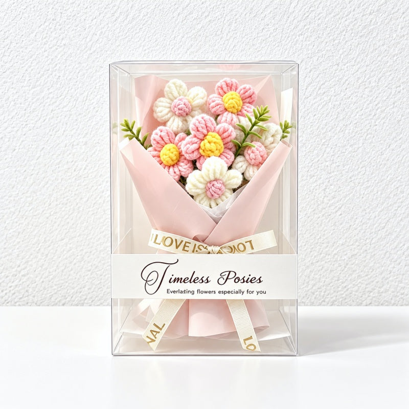 CouldNook Knitted Flower Bouquet - Wrapped Petals for Thoughtful Gifting