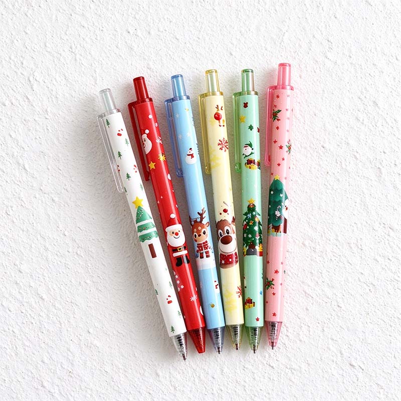 CouldNook Christmas Gel Pen - Printed Holiday Barrel And Push Button