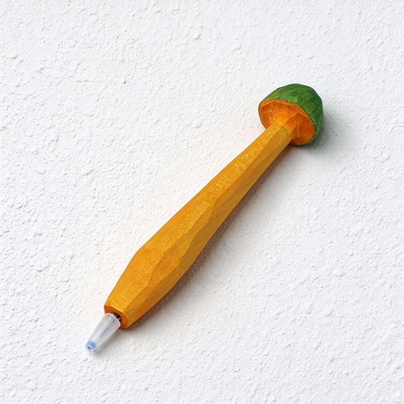 CouldNook Carved Mushroom Pen - Painted Cap And Faceted Wooden Stem