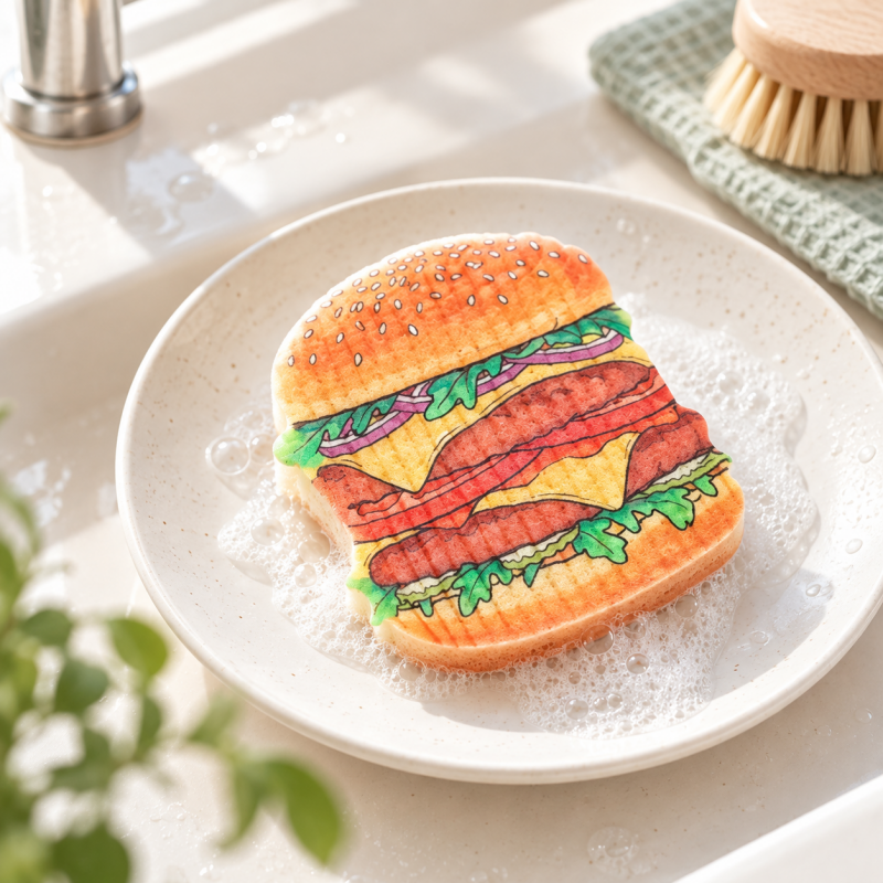 Burger and Donut Dishwashing Sponges