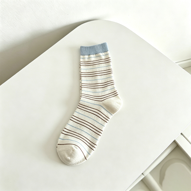 CouldNook Striped Rib Crew Socks - Everyday Shoe Accent