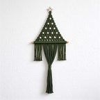 CouldNook Macrame Tree Wall Hanging - Beaded Triangle and Long Center Tassel
