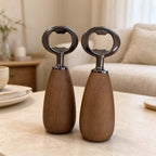 CouldNook Walnut Handle Bottle Opener - Rounded Grip And Steel Head