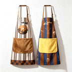 CouldNook Striped Kitchen Apron - Detachable Hand Towel Pocket