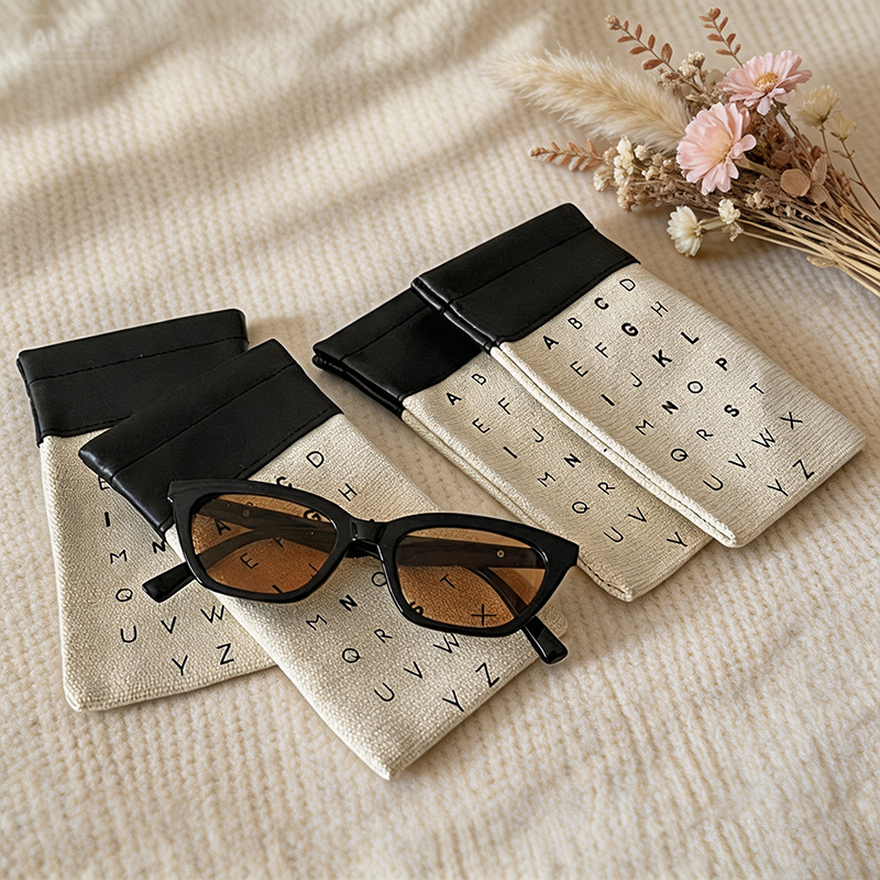 CouldNook Letter Print Soft Glasses Case - Everyday Display Detail