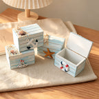 CouldNook Miniature Nautical Lifebuoy Box - Rustic Coastal Storage Decor