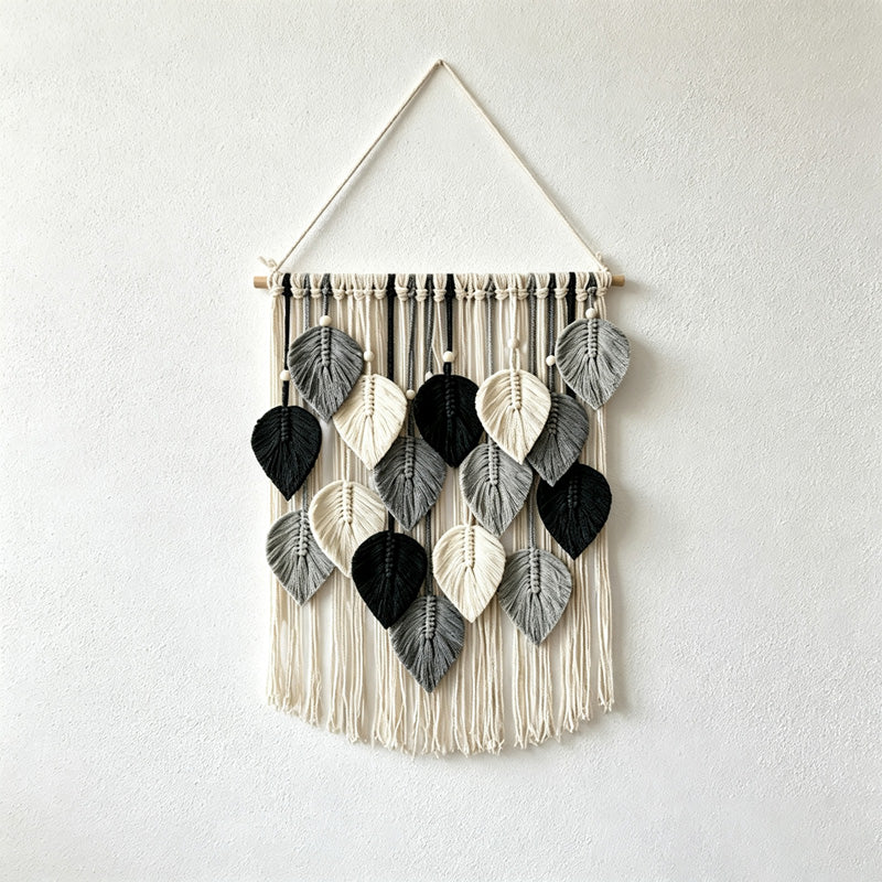 CloudNook Leaf Macrame Wall Hanging‑Boho Woven Tapestry Decor
