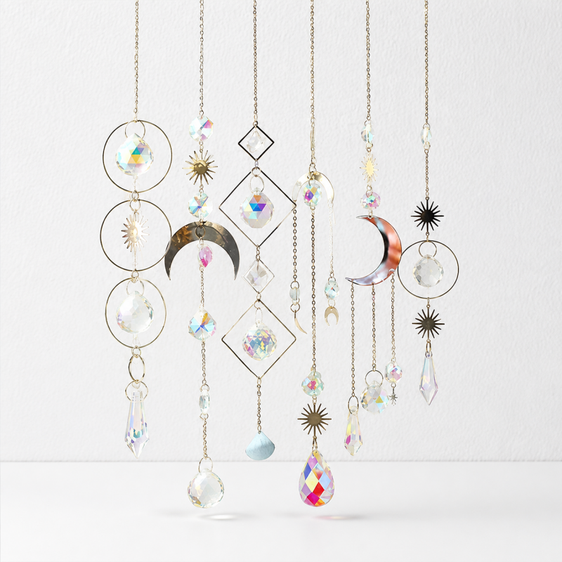 CouldNook Assorted Crystal Suncatcher - Varied Hanging Prism Designs