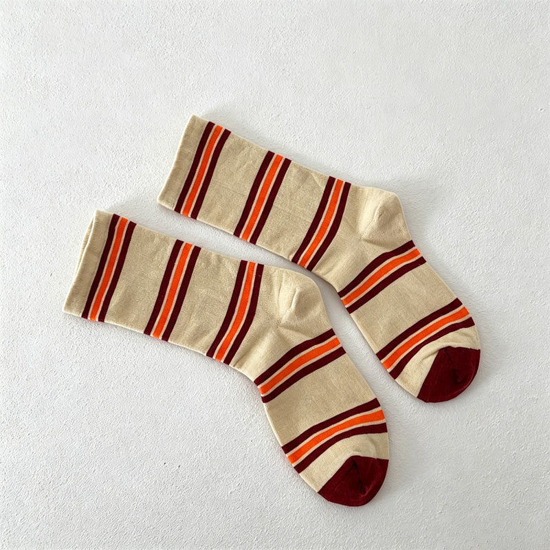CouldNook Striped Crew Socks-Horizontal Stripe Pattern