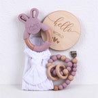 CouldNook Baby Teether Gift Set - Rabbit Ring and Bow Headband