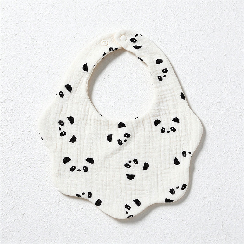 Six-Layer Cotton Gauze Baby Bib with Scalloped Edge
