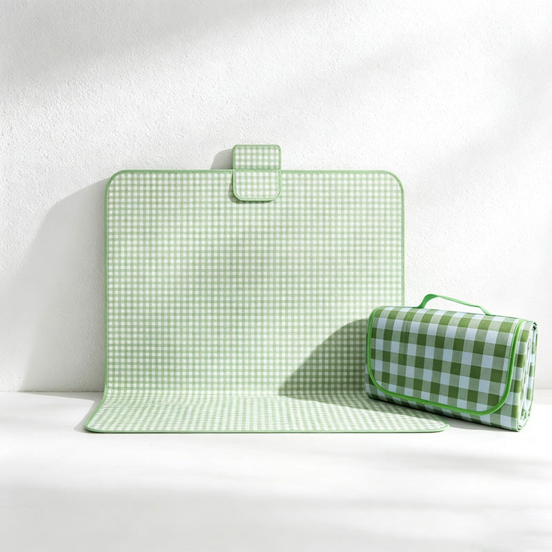 CouldNook Yellow Gingham Picnic Mat - Compact Folded Case