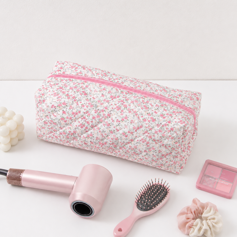CouldNook Floral Hair Dryer Storage Bag - Quilted Travel Organizer